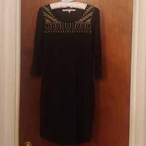 Black dress with gold studs